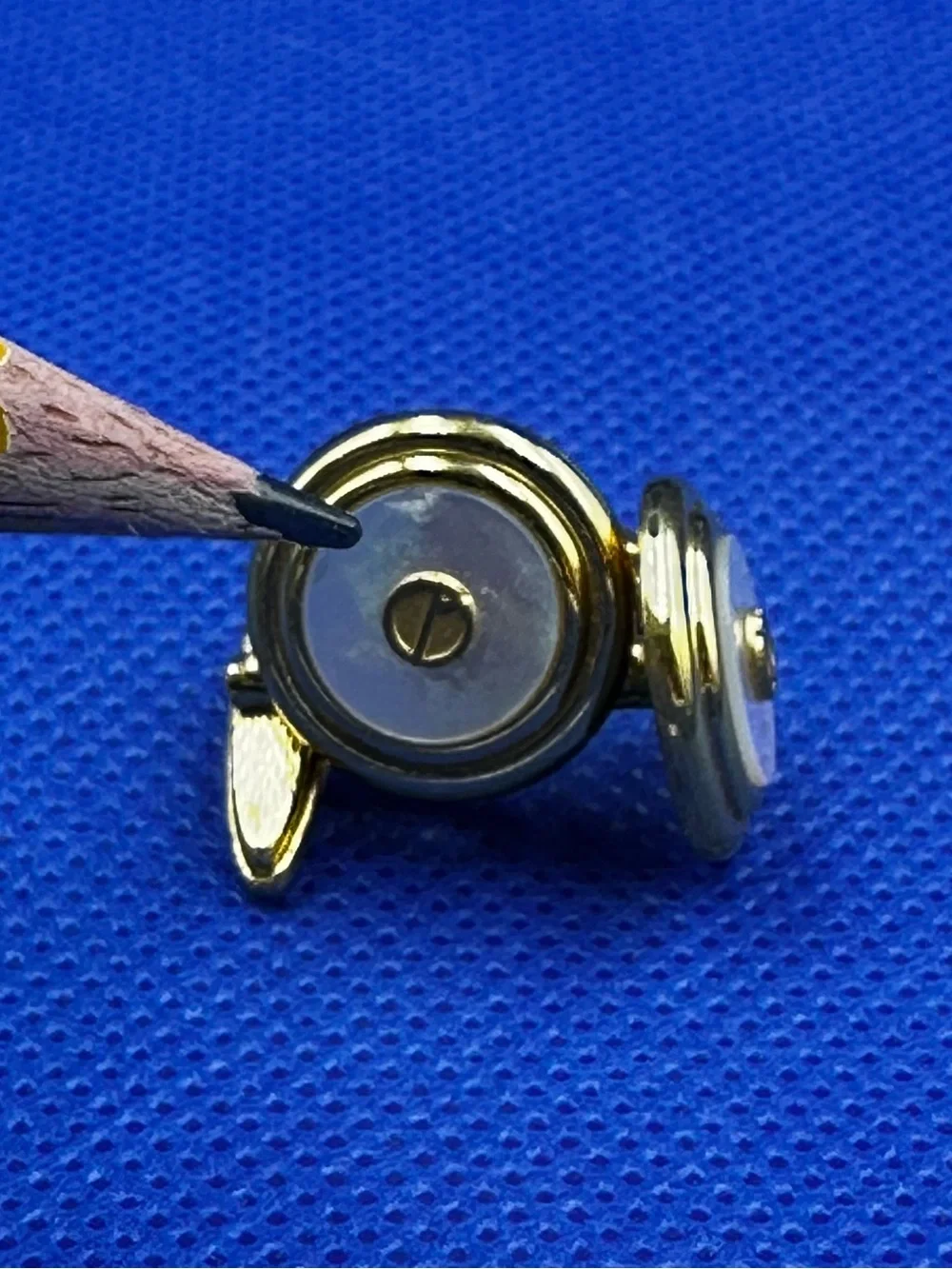 Dunhill Gold-Tone Mother of Pearl with Gold-Tone Emblem in Center Cufflinks